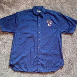 VTG Competitors View NASCAR Pit Crew Work Shirt Mens XL #2 Rusty Wallace Button